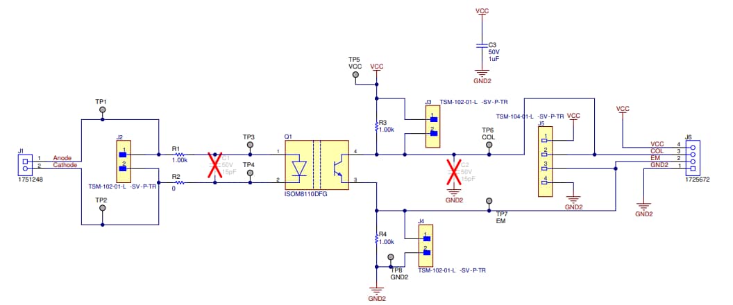 Schéma - Texas Instruments Module d'évaluation ISOM8110DFGEVM